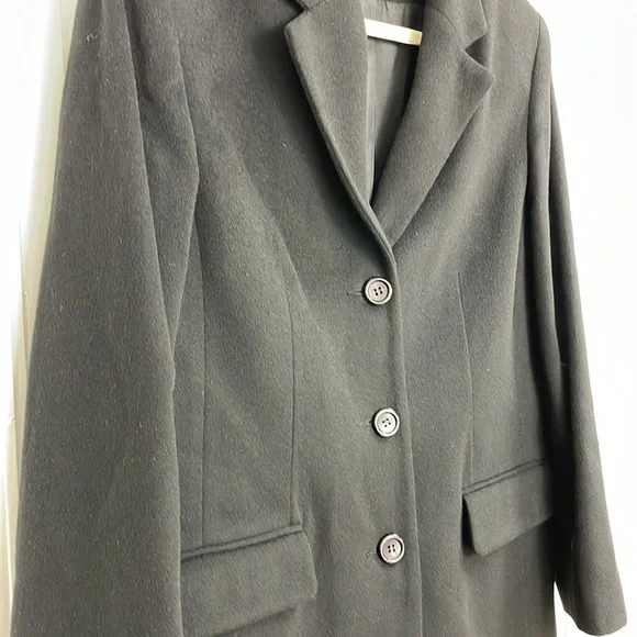Vintage ST MICHAEL Mark & Spencer cashmere blend Blazer black classic - Picture 6 of 14